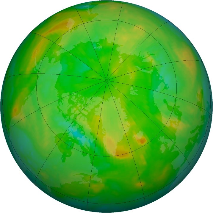 Arctic ozone map for 24 June 1999